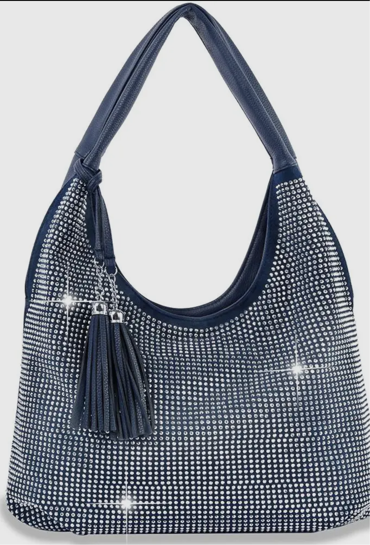 Hobo Chic Rhinestone Handbag_Blue