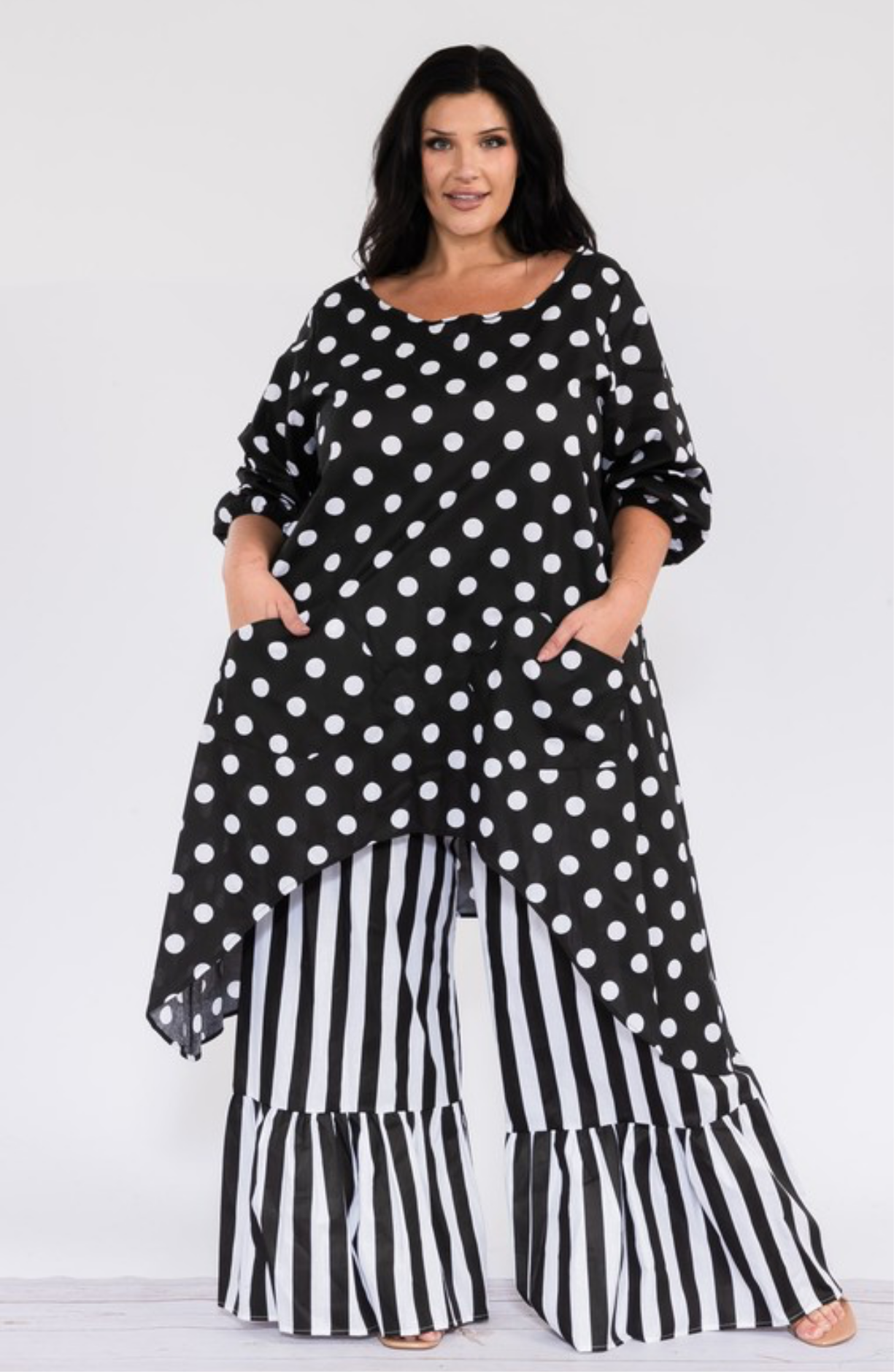 WOWZA 2pc Polka & Stripes Set