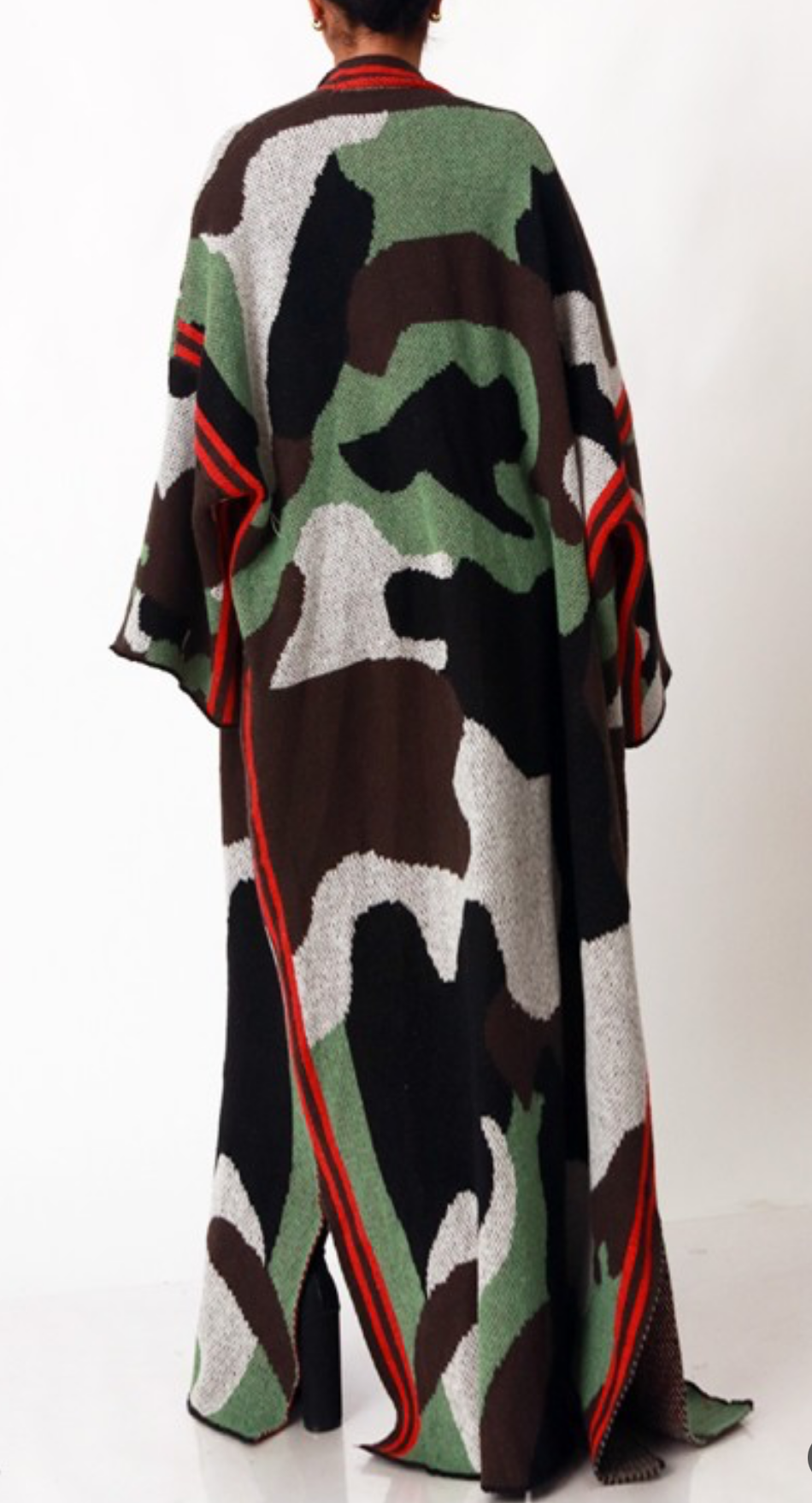 CAMO CHIC WOOL CARDIGAN DUSTER
