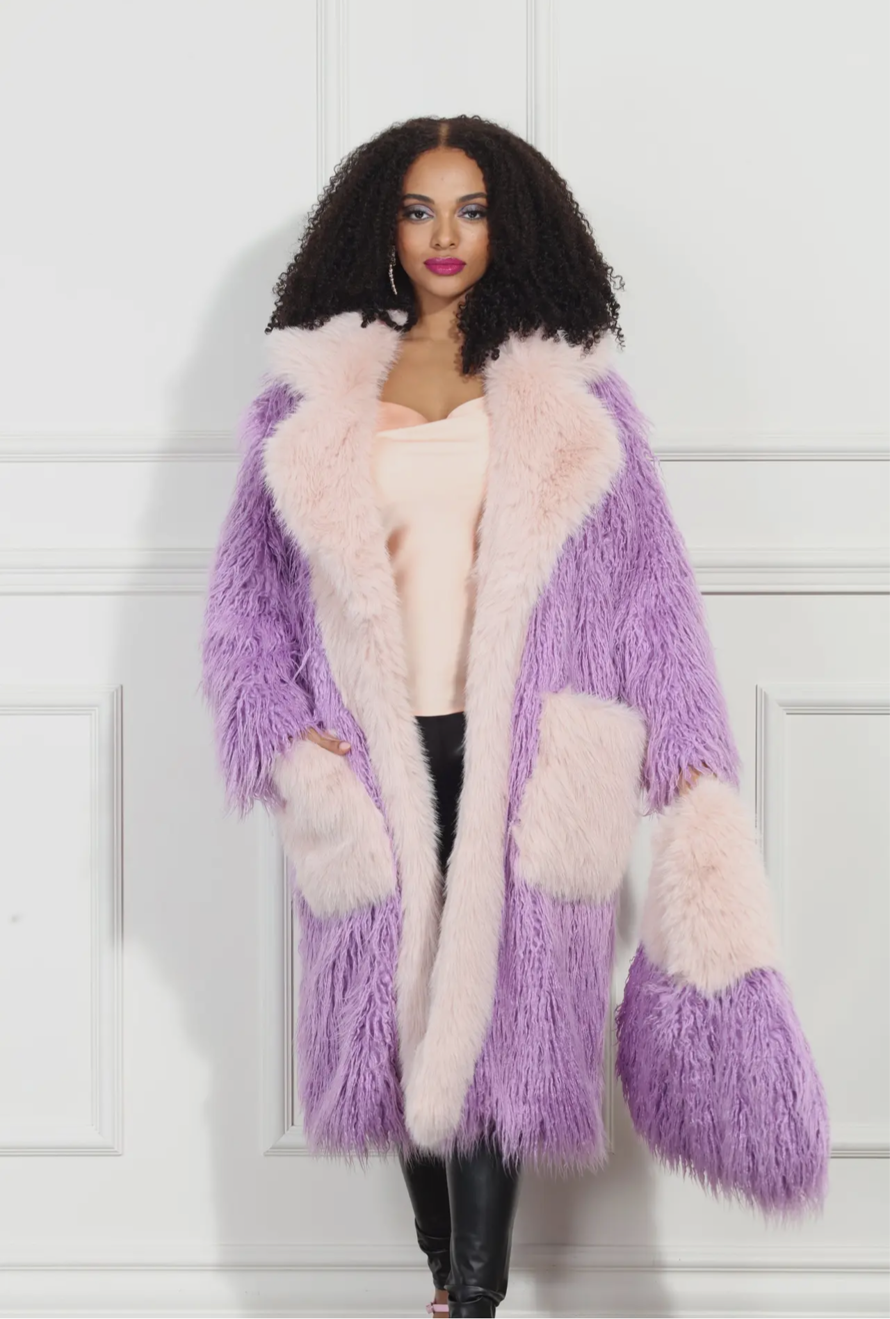 CAMILLA Faux Fux Coat_Lavender