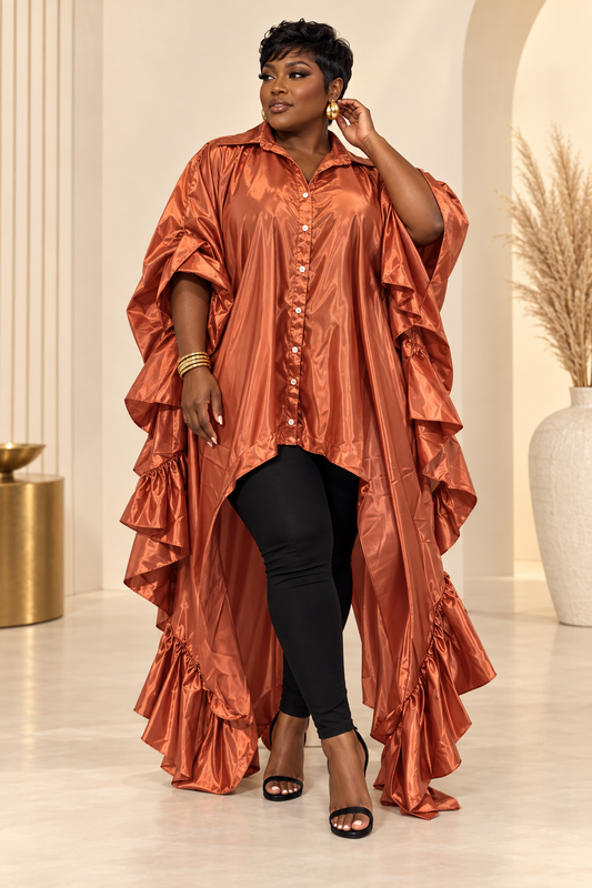 Sassy in Satin Dramatic Dress/Tunic Top