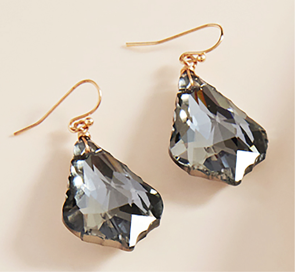 Crystal Teardrop Stone Earrings