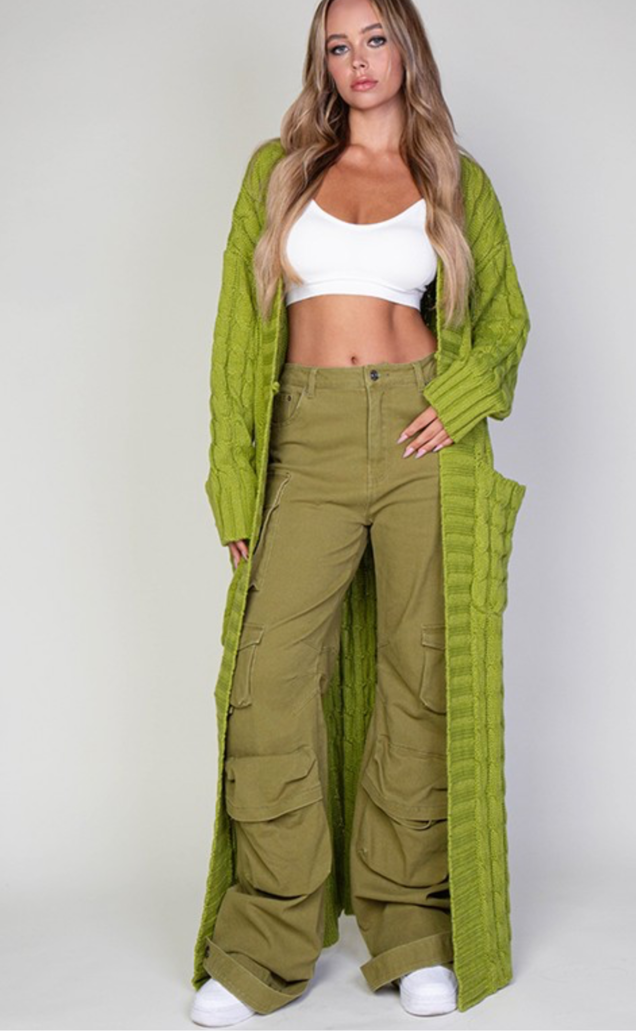 Green Marybelle Cardigan Oversized fit