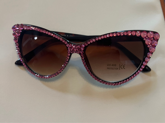 Celebrity Rhinestone Cat Smoke Lens _Pink