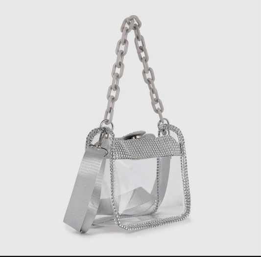 Lena Clear Handbag in Silver