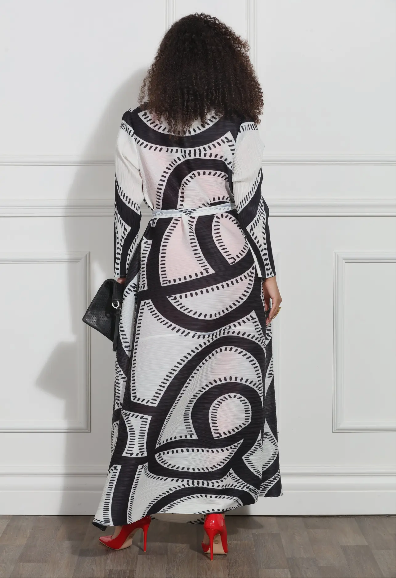 Maxine Black White High Style Print Duster