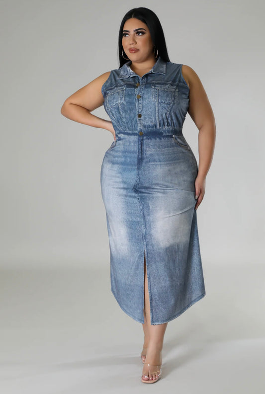 Never Stop Loving Denim Dress