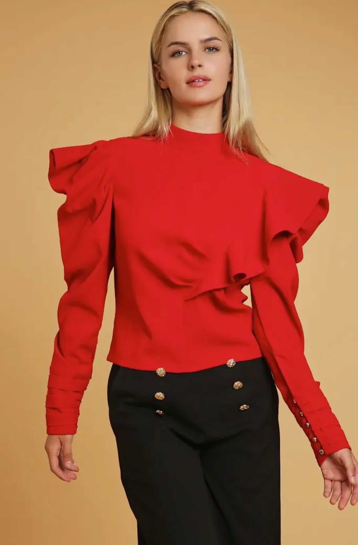 Little Red Corvette Puff Sleeve Top