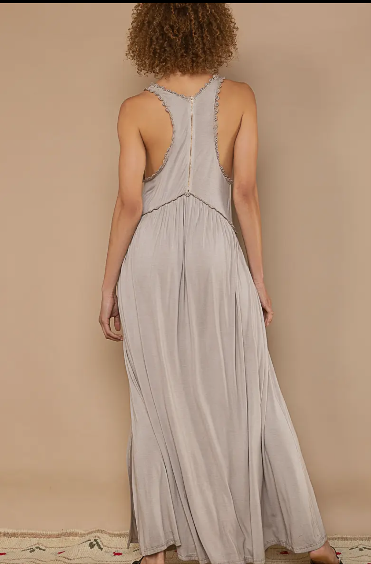 Sleeveless Razor Back Back Zipper Slit Knit Dress