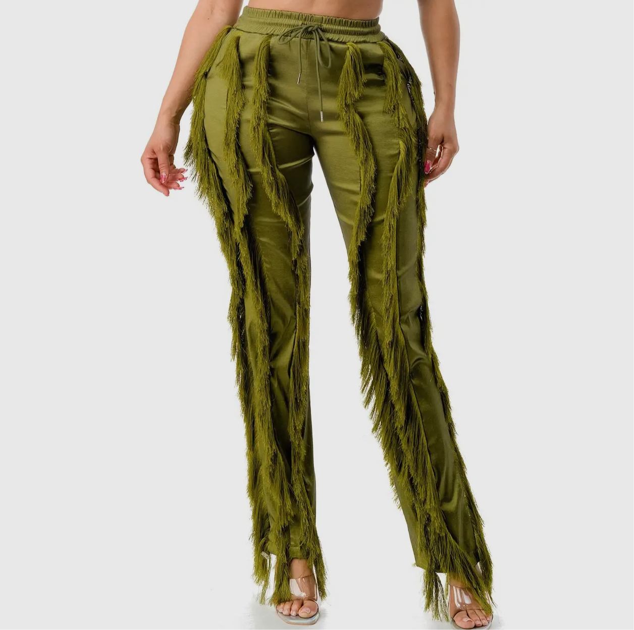 Green Fringe Pants