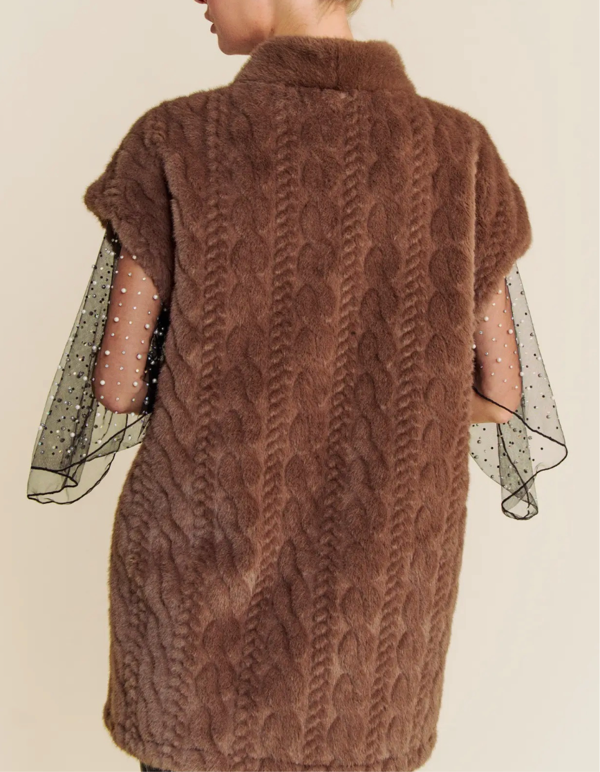 RICHEE LUXE' MOCHA CARDIGAN VEST