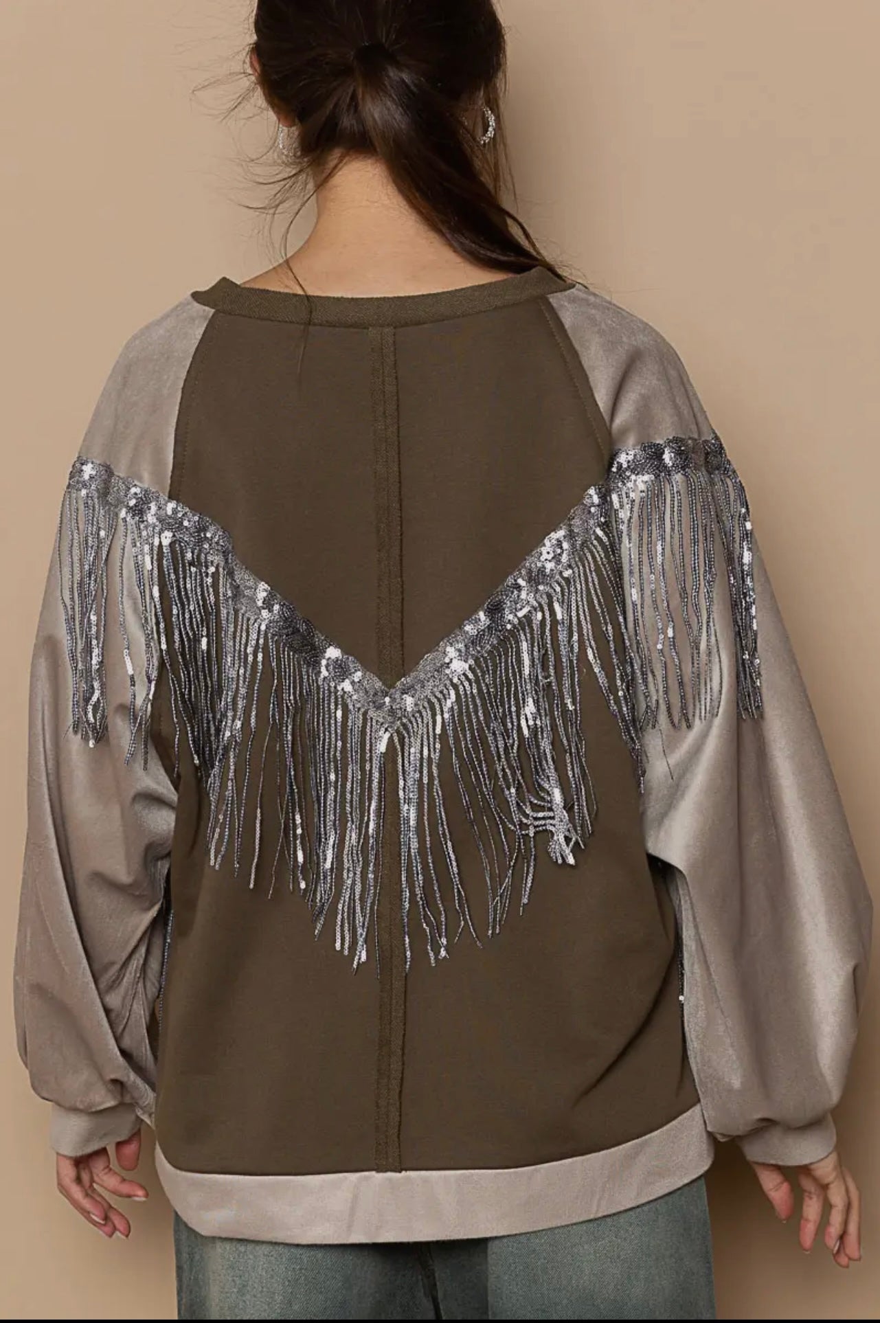 Say It With Love French  Sequin Tassel Top