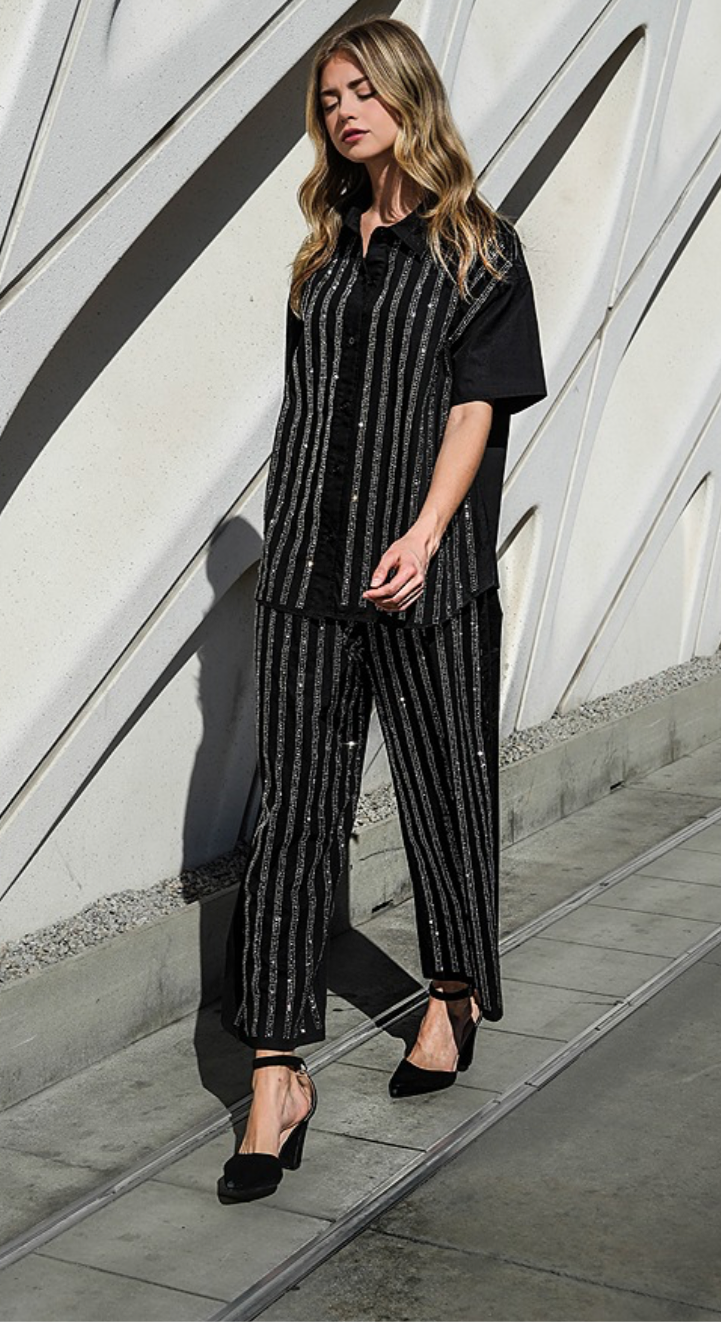 GLITTERING NIGHTS | BLACK CO-ORD SET
