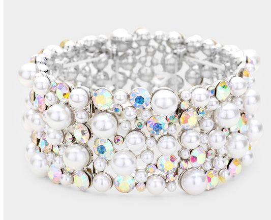 Pearl Pave Stretch Bracelet