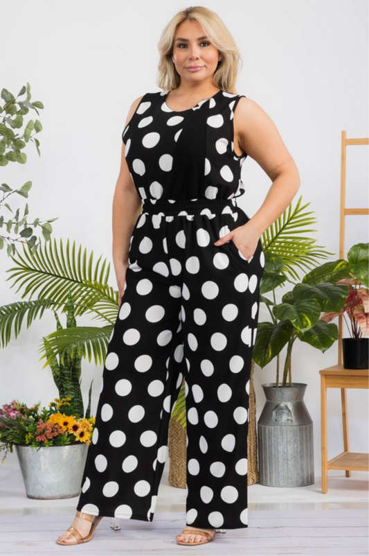 DOTS GALORE JUMPSUIT BLACK DOTS