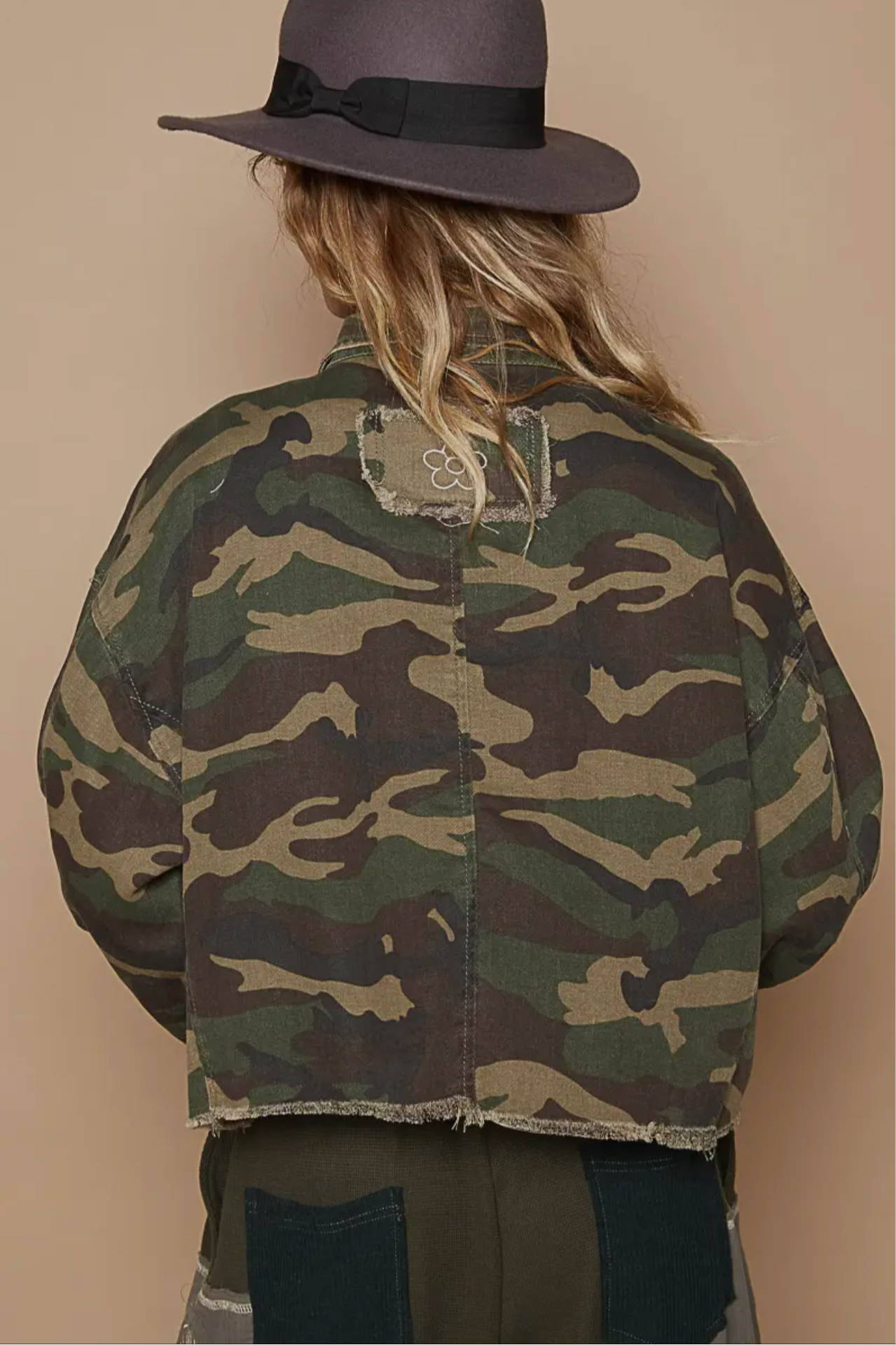 Tobi Oversized Camouflage Cropped Jacket