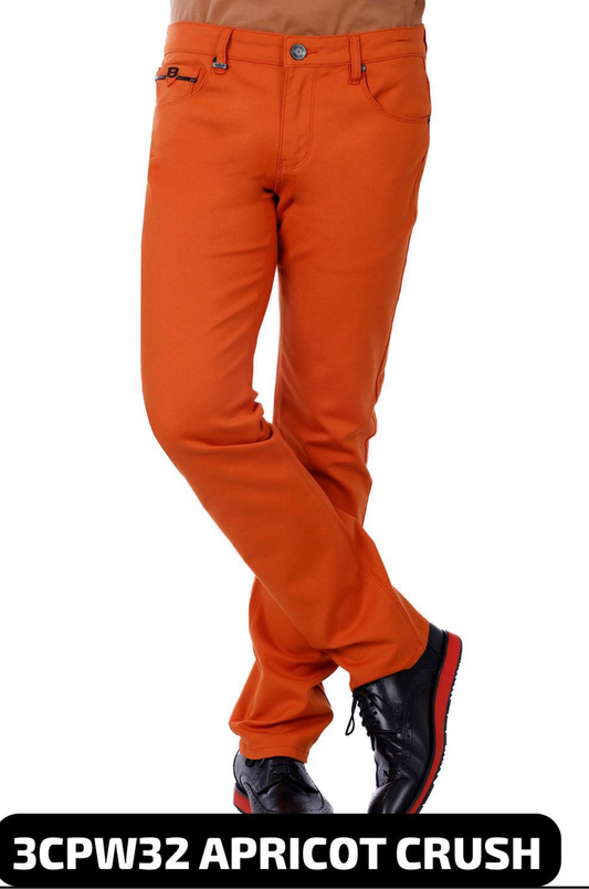 Men's Slim Fit Solid Color Plain Premium Casual Pants-Apricot