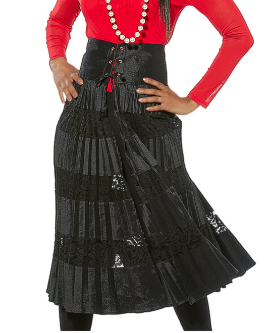 Pleated Corset Lace Skirt