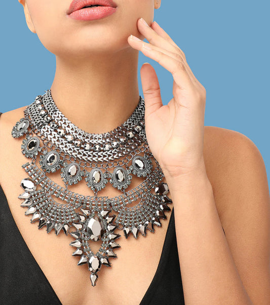 Mia Statement  Crystal Collar Bib Boho