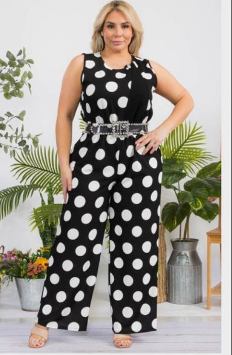 DOTS GALORE JUMPSUIT BLACK DOTS