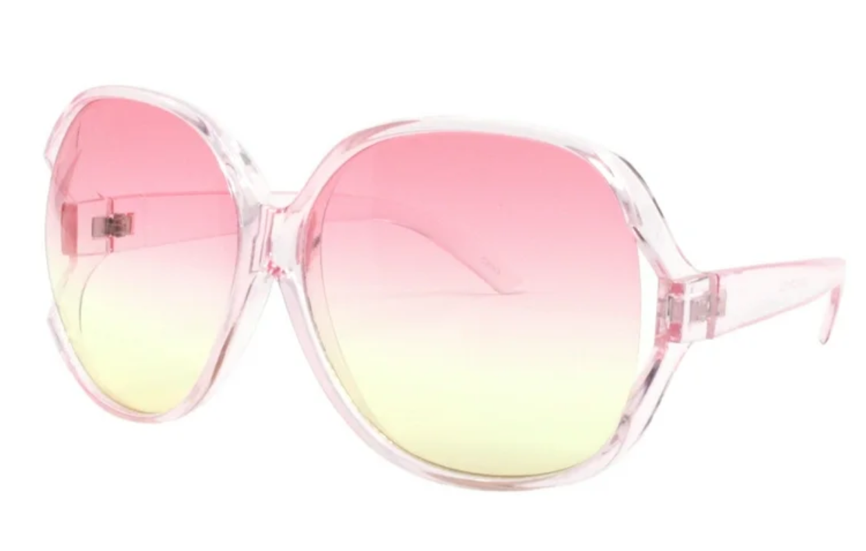 Oversized Ombre Sunglasses Pink Yellow