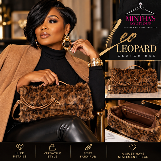 🐆 LEO LEOPARD CLUTCH BAG