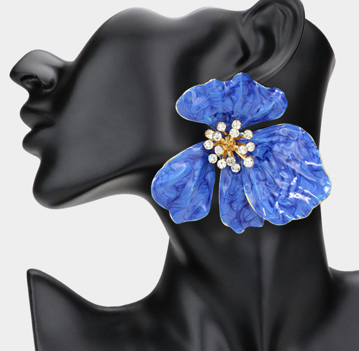Oversized Stone  Petal Flower Earring
