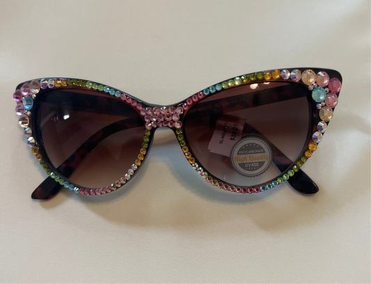 Celebrity Rhinestone Cat Smoke Lens _Multi