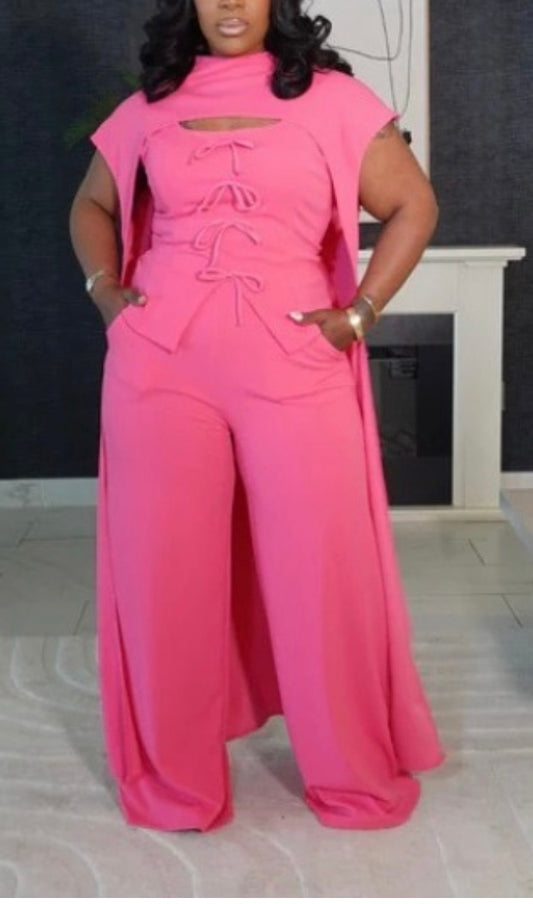 MISSING YOU 3PC PANTS SET_Pink