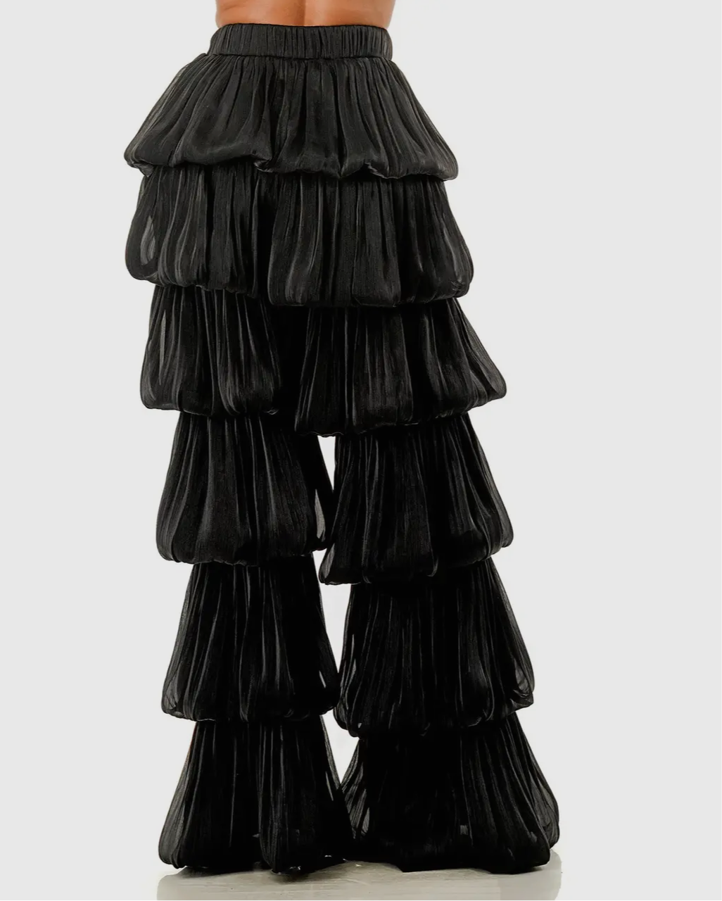 FANCY NIGHT FLOUNCY PANT IN BLACK