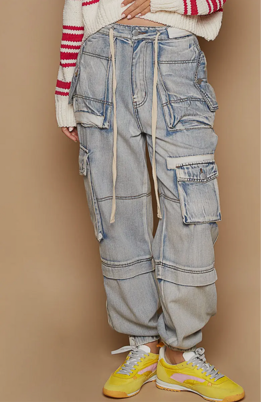 Girlfriend Slouchy Fit Cargo Jeans