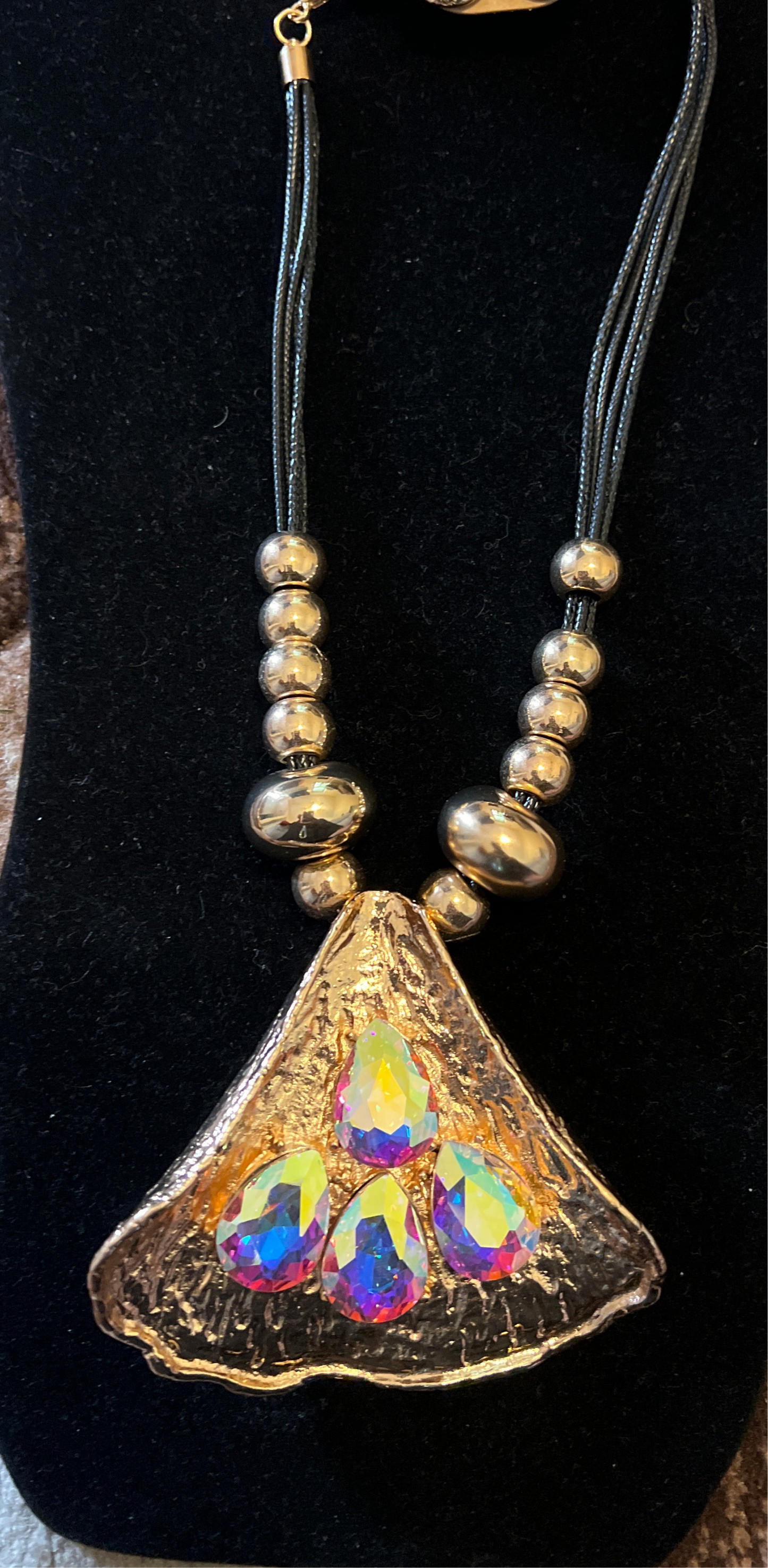 Chunky Gold AB Stone Necklace