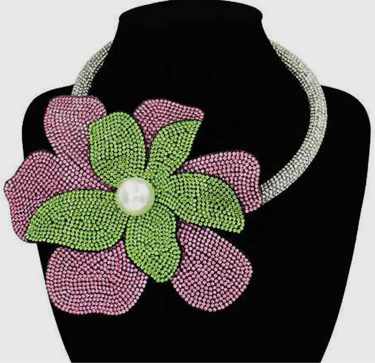 Bling Oversized Flower Necklace