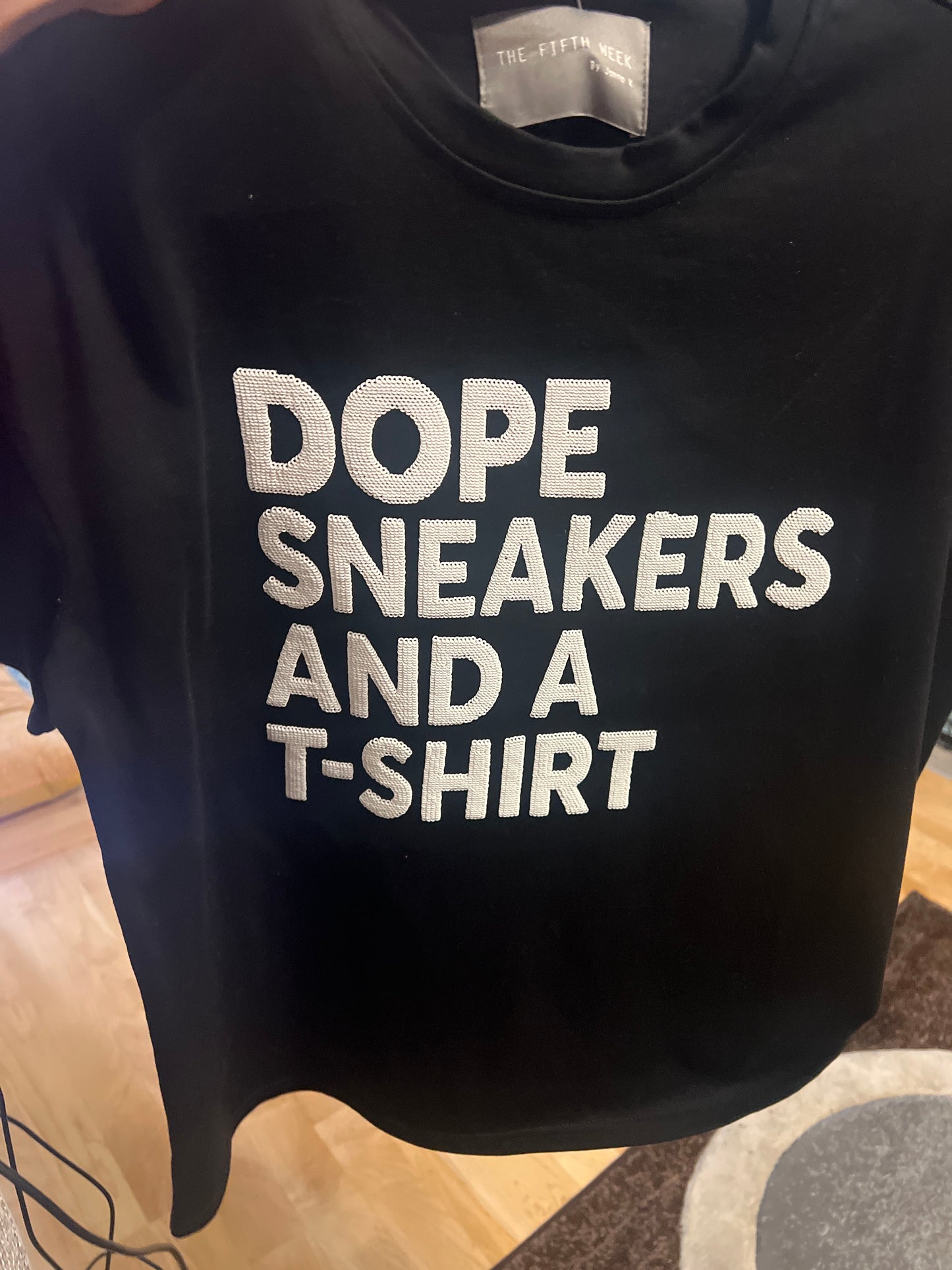 Dope Sneaker and A T-Shirt_Black with White letters M/L