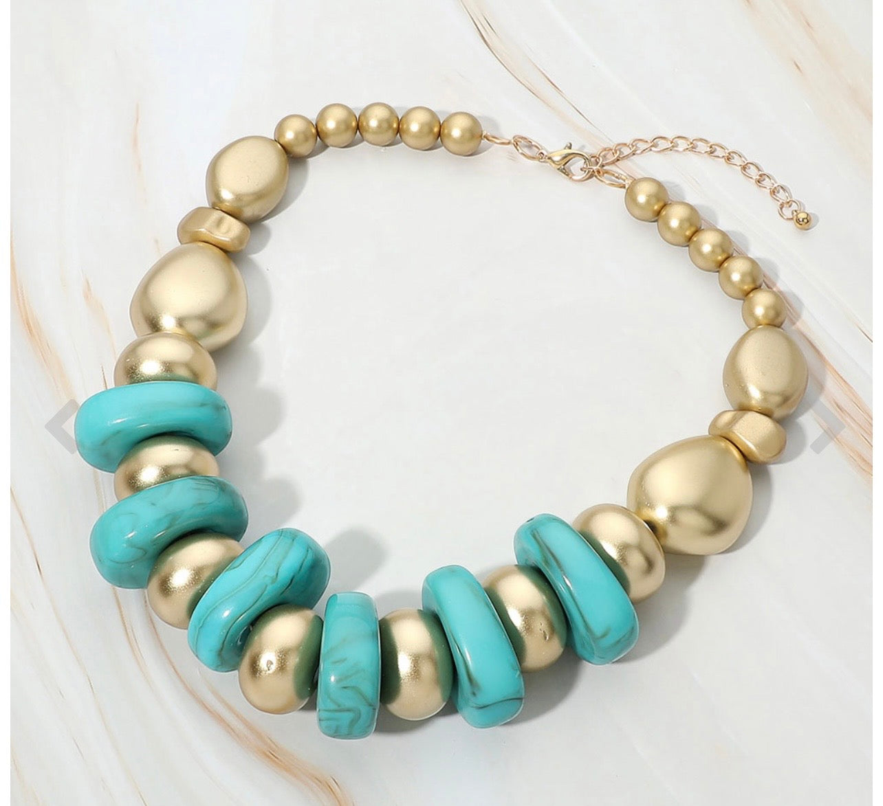 Bold Chunky Beaded Statement Necklace