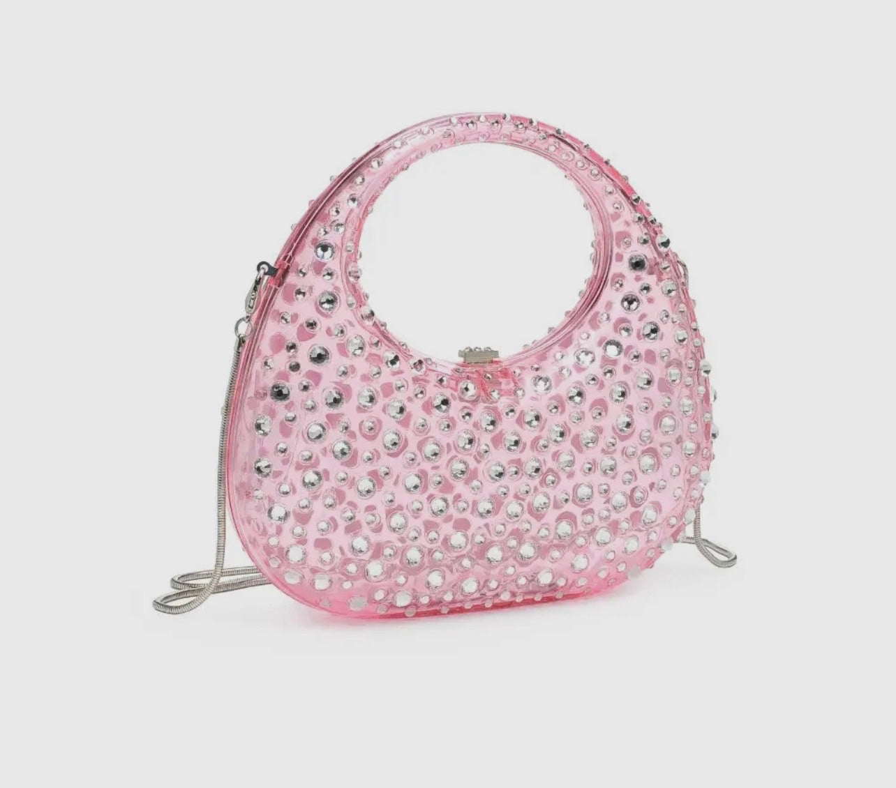 Adorned Lucite Crystal Bag_Pink