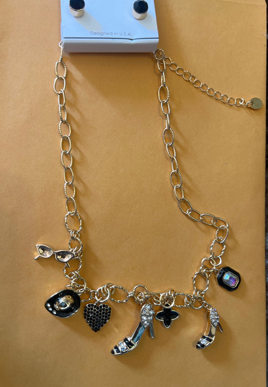 Charm Necklace Heel & Cowboy Hat
