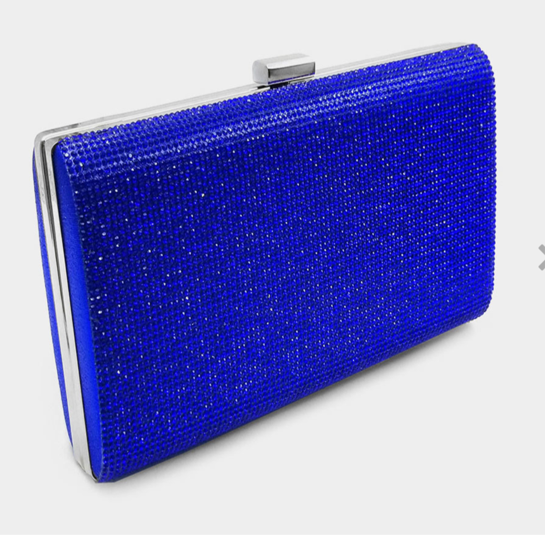 Blue Bling Rectangle Clutch / Crossbody Bag