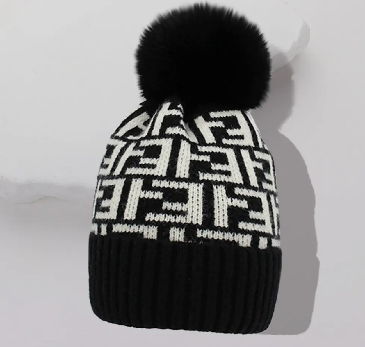 Greek Geometric Patterned Beanie