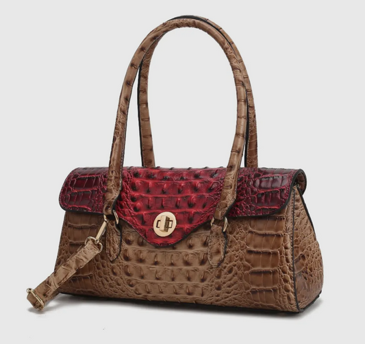 Liviana Croc-Embossed Chic and Versatile Timeless Handbag by Mia K