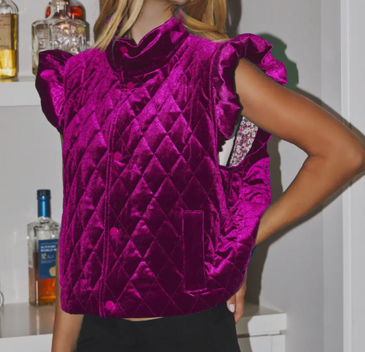 Magenta Teal Quilted Vest