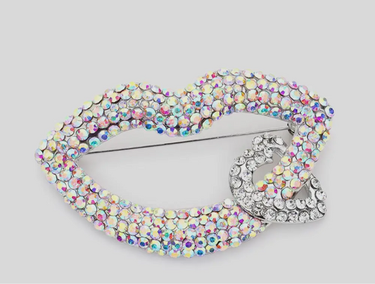 Lip Heart Pin Brooch