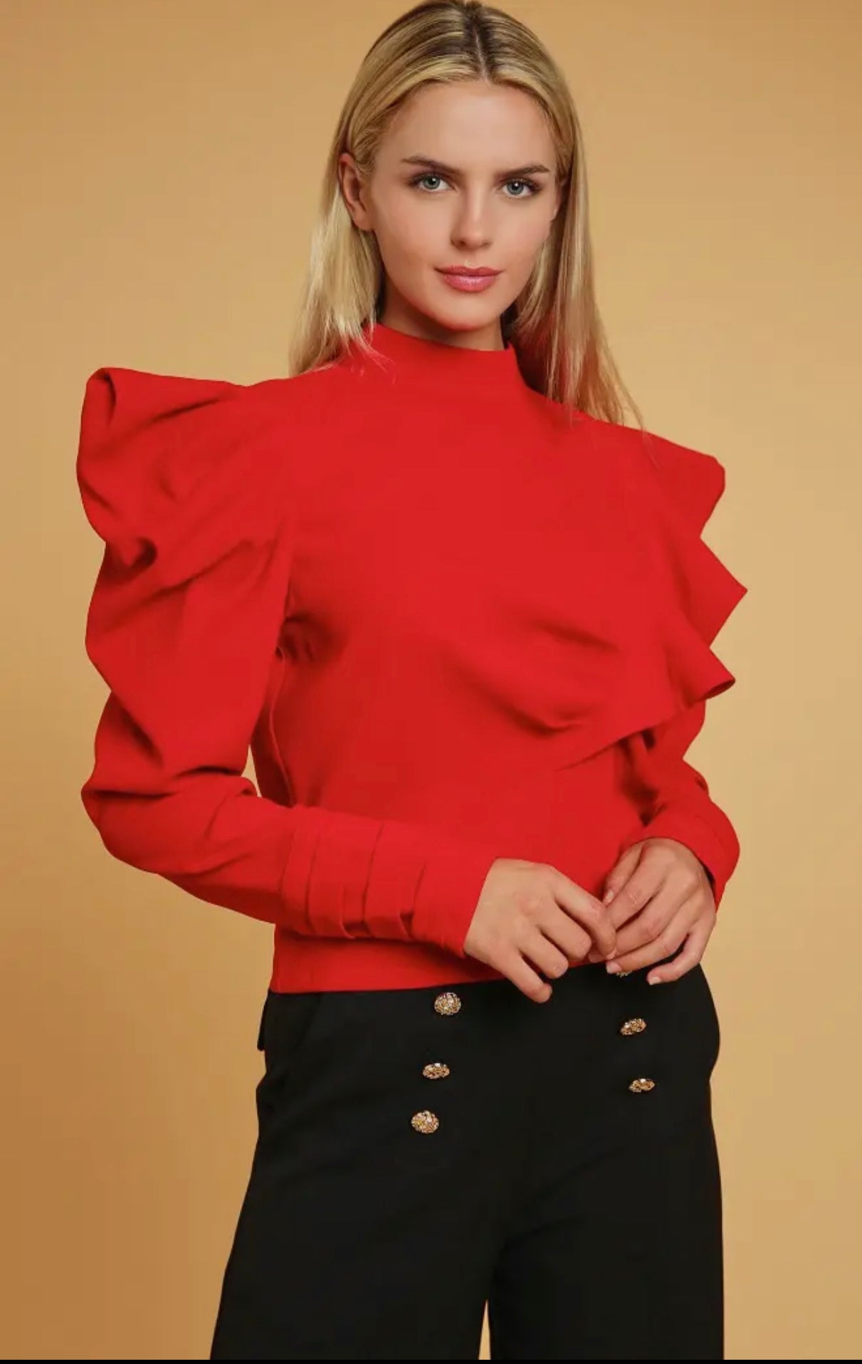 Little Red Corvette Puff Sleeve Top