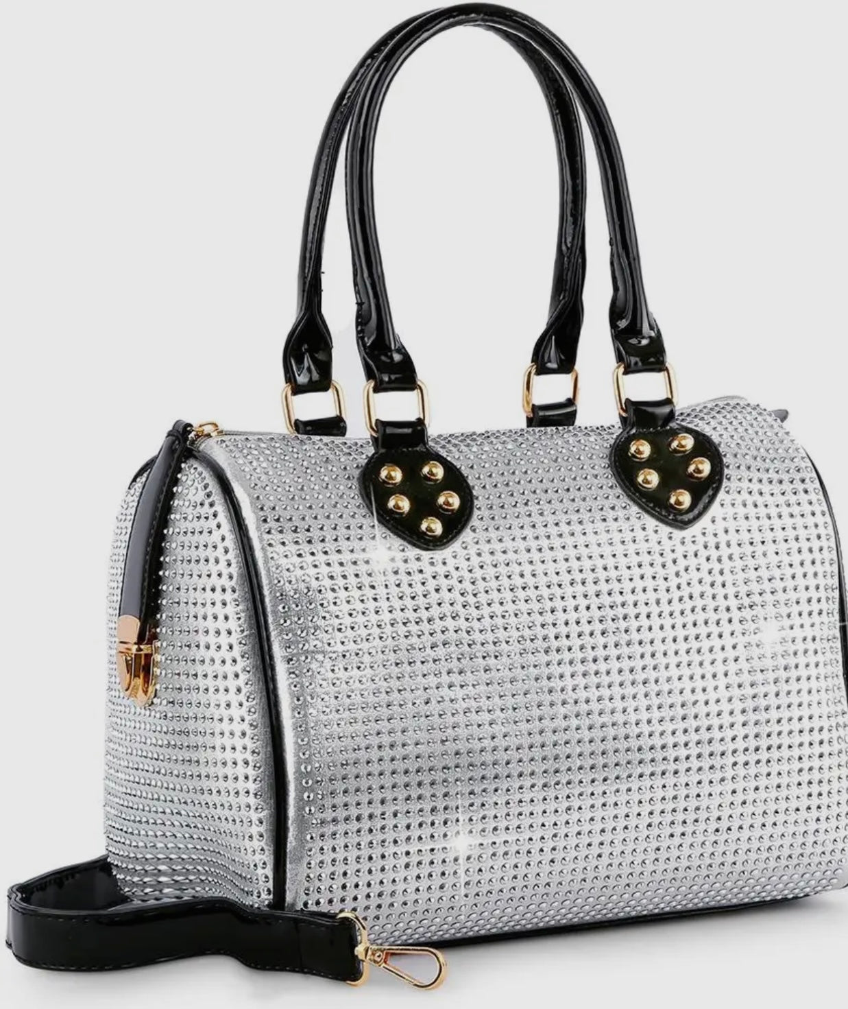 Sophisticated Rhinestone Satchel Bag