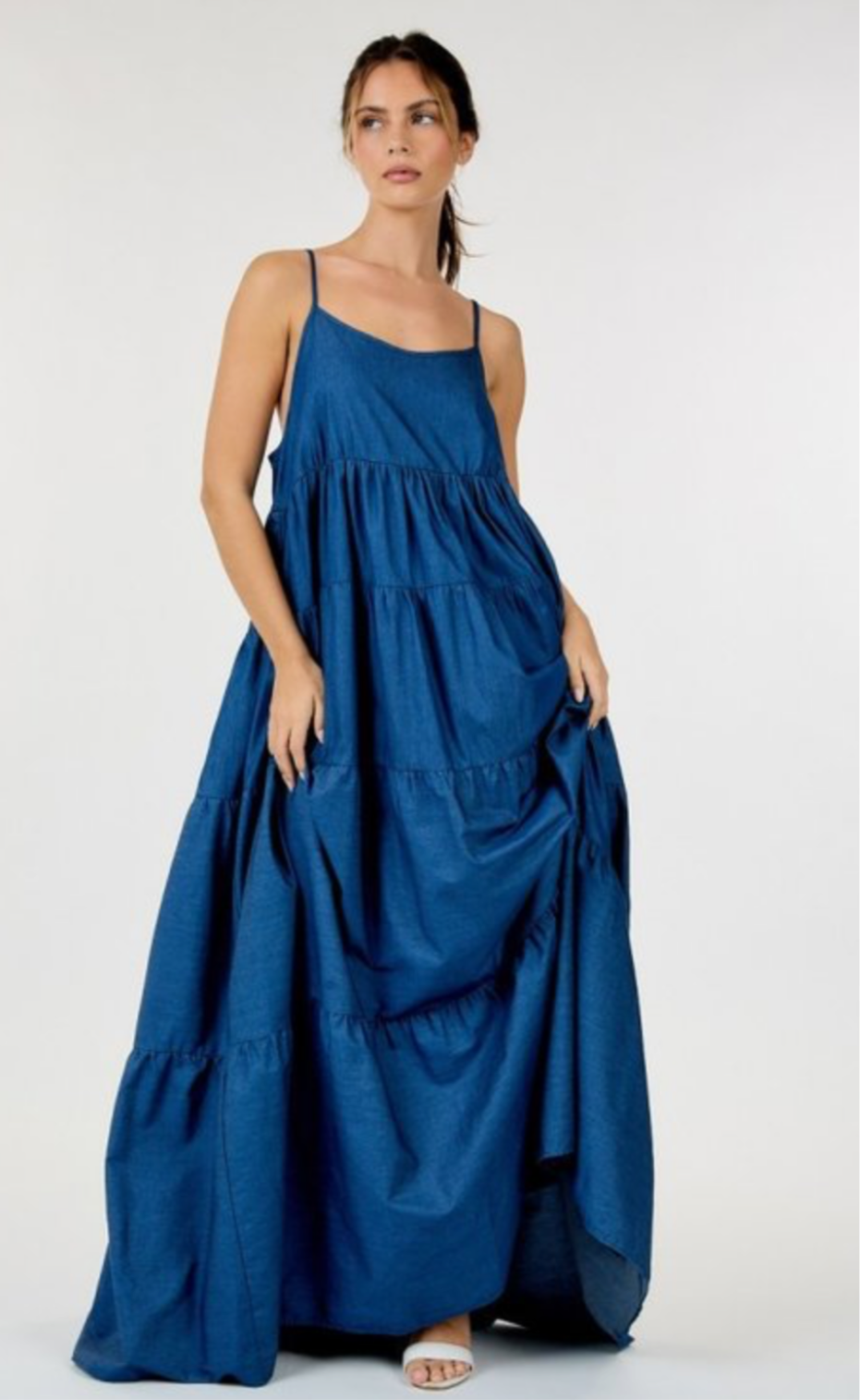 Vado Denim Blue Maxi Dress