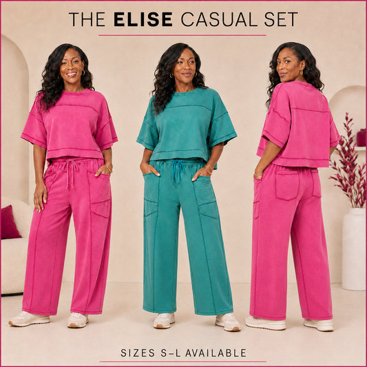 Elise Mineral Washed MINERAL PANTS SET_MAGENTA or TEAL