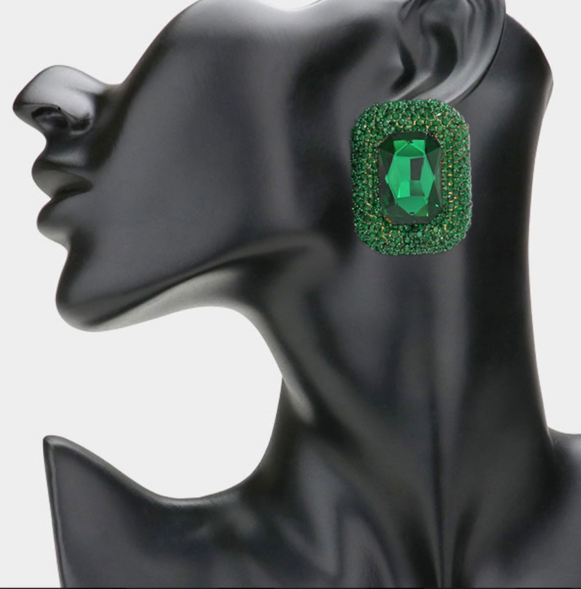 Rectangular Glass Stone Earrings