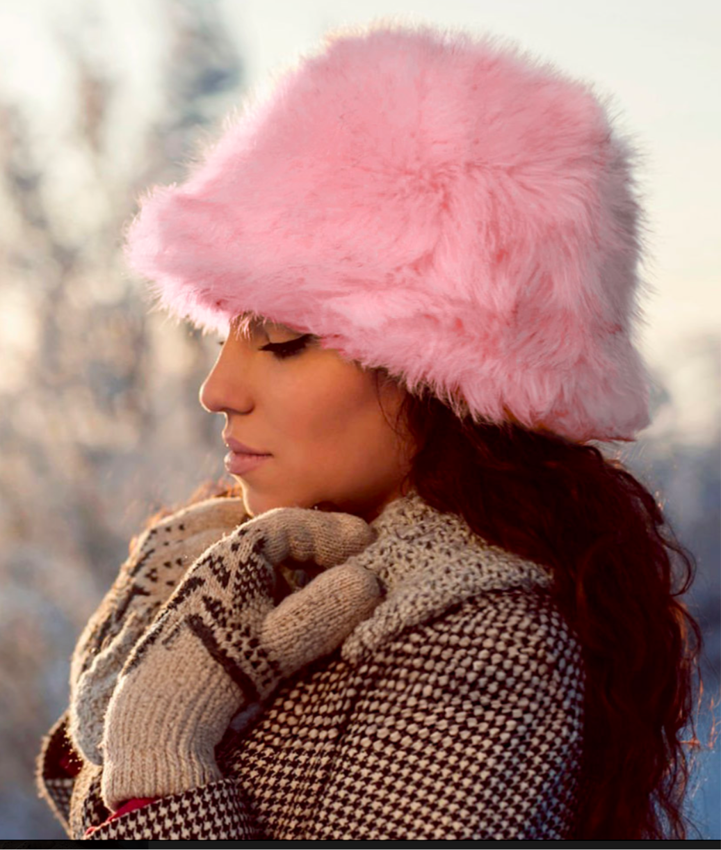 Faux Fur Plush Bucket Hat