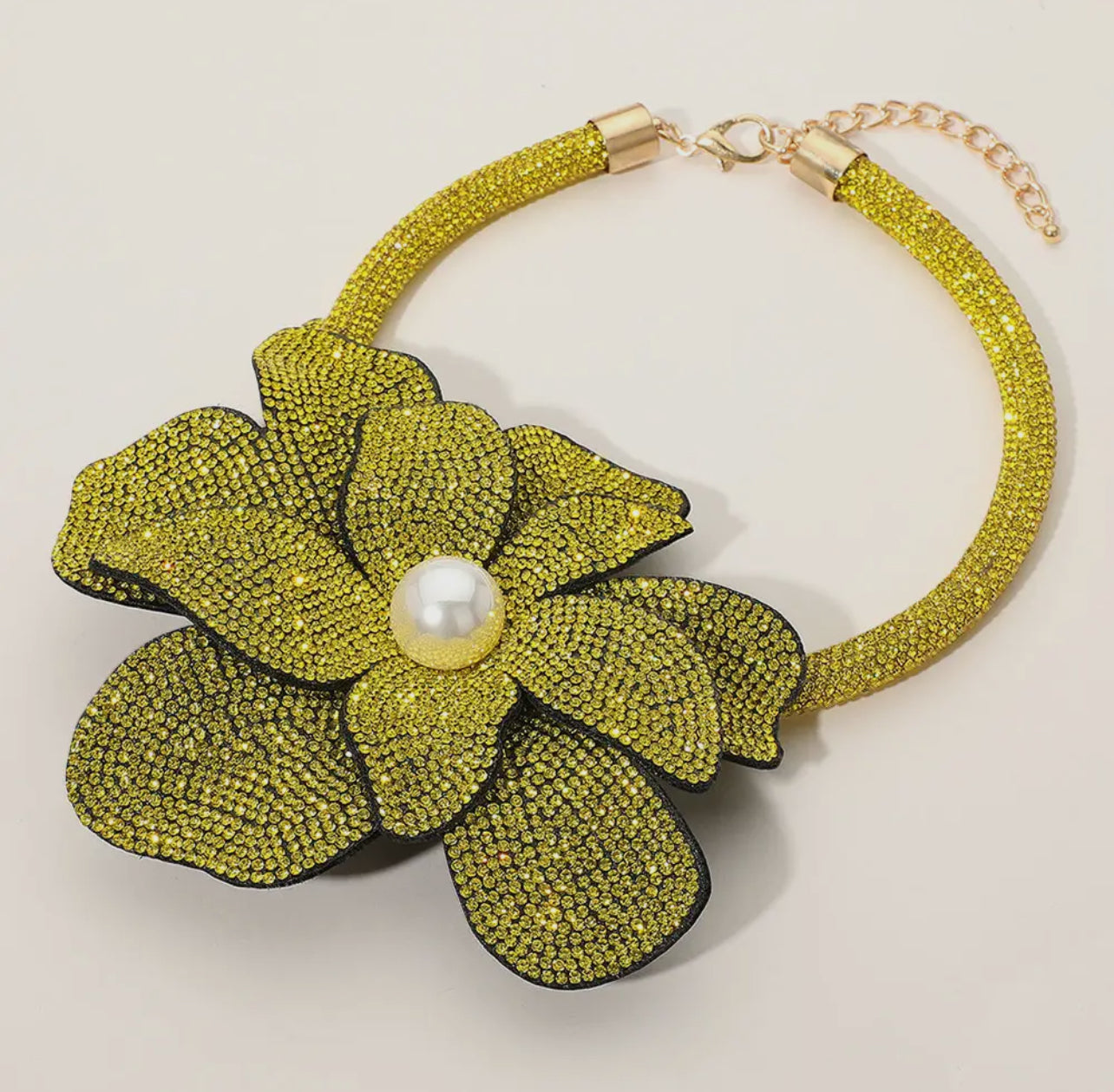 Bling Oversized Flower Necklace