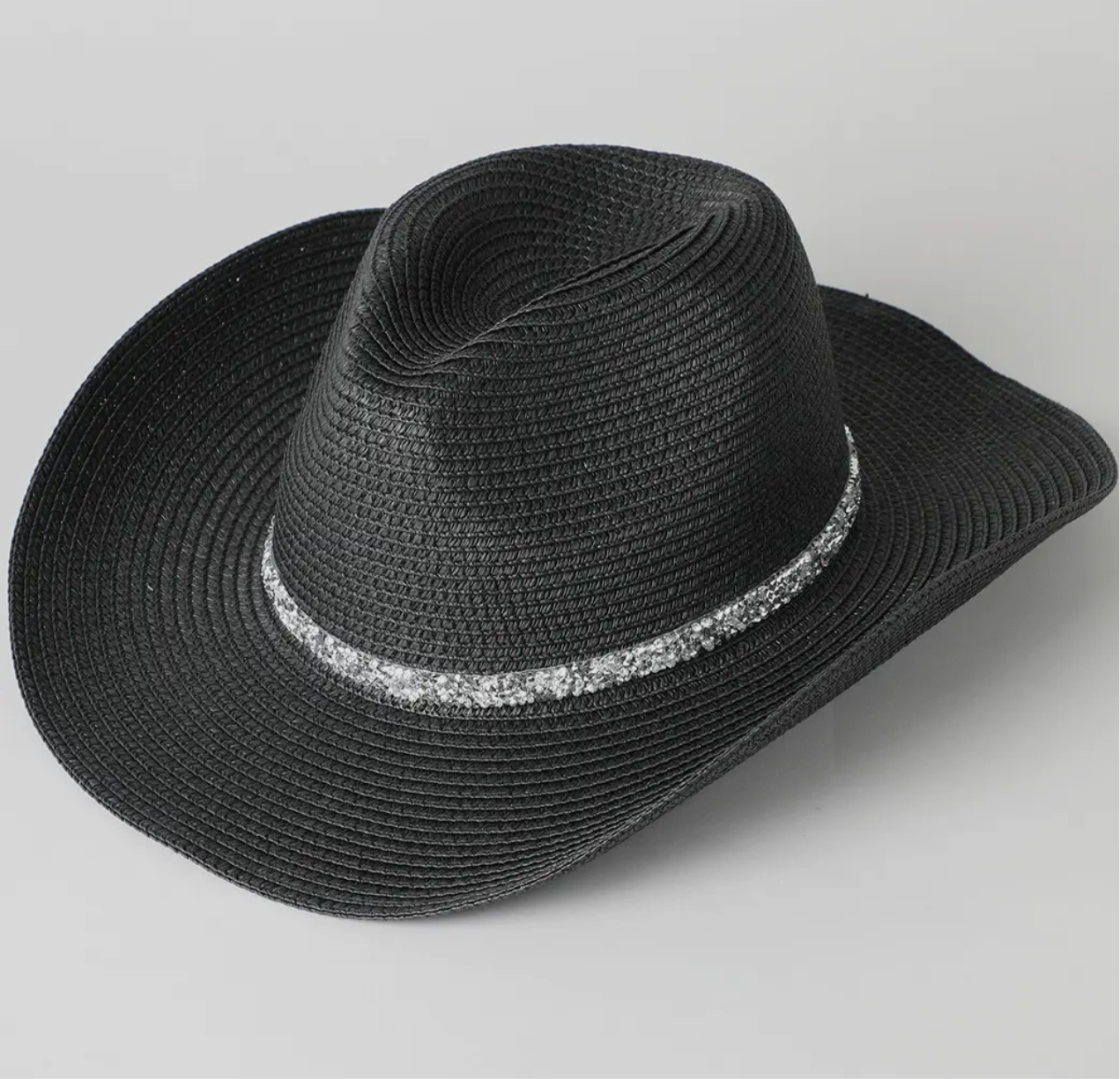 Black Cowboy Hat w/Rhinestone Band